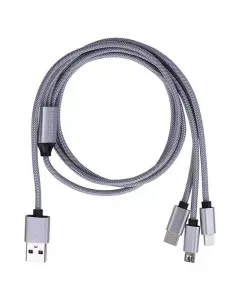 Töltőáram: 1 a hossz: 3 m 3 féle usb csatlakozóval